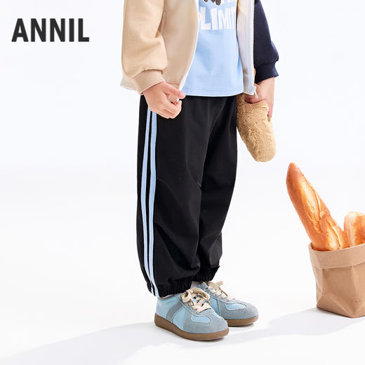 【实体店同款】男女童全腰针织长裤秋季新款安奈儿童装XM536125 商品图1