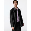 GXG男装 黑色pu皮简约时尚休闲衬衫外套男士24年秋热卖G24X033045 商品缩略图4