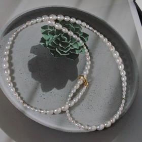 【甄珠贝】一款两戴，倪妮同款，3-7mm，珠光亮，大小珠渐变串制，chao费眼的一款！极光无核淡水珍珠。