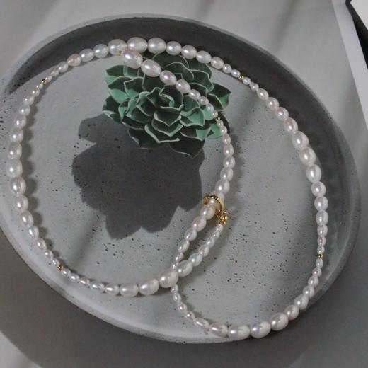 【甄珠贝】一款两戴，倪妮同款，3-7mm，珠光亮，大小珠渐变串制，chao费眼的一款！极光无核淡水珍珠。 商品图0