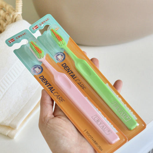 【超值12支装】URYAU 40°可弯折趣彩牙刷 软毛多巴胺设计 防滑手柄 12支*1盒 商品图2