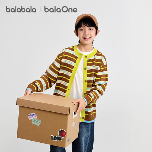 巴拉巴拉balaOne童装儿童开衫男童2025新款秋装毛衣女童纯棉毛衫 商品图2