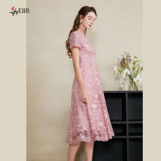 司歌网纱绣花短袖连衣裙收腰A911067X 商品图4