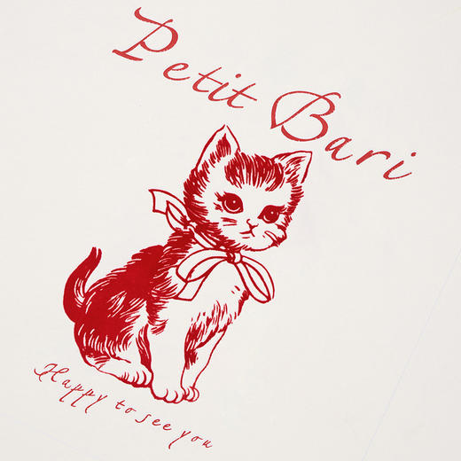 【2件9折】【Petit Bari】复古昭和猫咪印花凉感索罗娜短袖T恤 商品图4