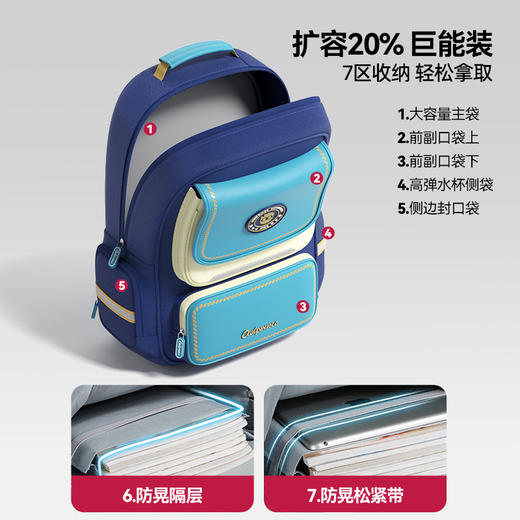 猫太子儿童书包小学生男女一到三六年级减负护脊超轻背包2025新款 商品图4