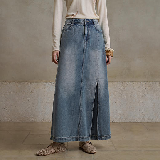 【林栖设计小店】【牛仔系列】九分牛仔裤复古休闲开衩个性2025秋季新款裤裙女1953071 商品图6