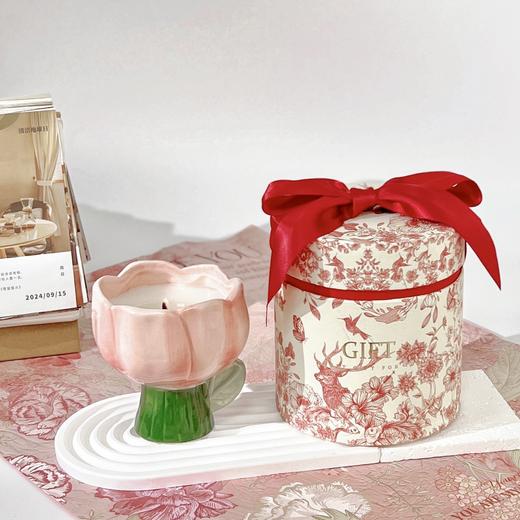 郁金香香薰蜡烛 🎁送闺蜜的心动之选✨郁金香香薰蜡烛，让卧室氛围感爆棚！无烟设计，精致摆件，送闺蜜生日礼物伴手礼 摆件卧室家用无烟氛围感香熏 商品图7