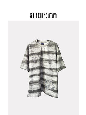 W522512378条纹晕染短袖T恤