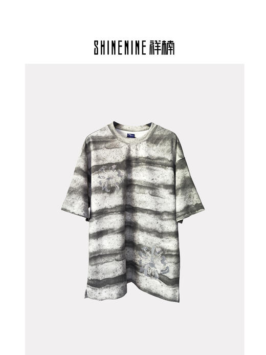 W522512378条纹晕染短袖T恤 商品图0