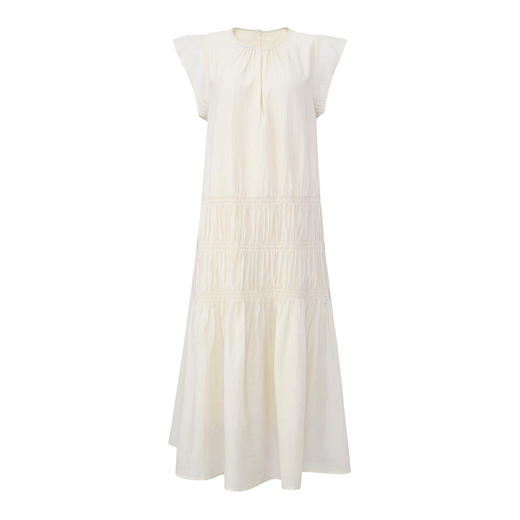 【2件9折】【Petit Bari】(多色)轻盈仙气褶皱肌理小飞袖连衣裙 商品图3