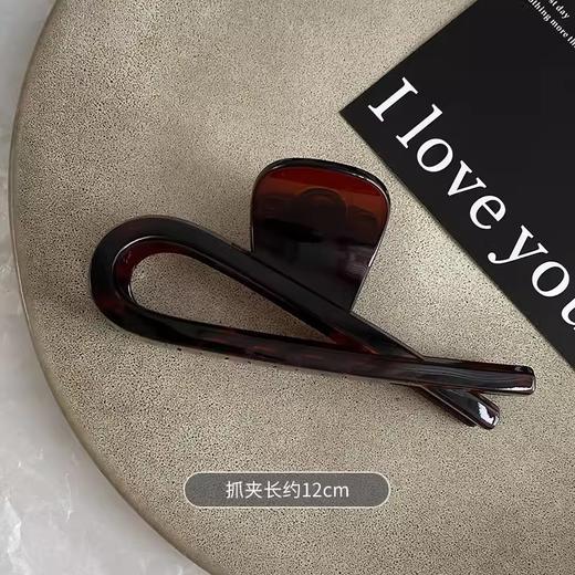 复古玳瑁色亚克力磨砂抓夹女高级感鲨鱼夹 商品图5