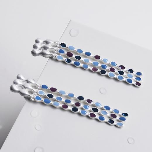 订购6周到｜Joidart-AUBE-银色 彩色珐琅 长流苏 吊坠 耳环［西班牙设计师］ 商品图3