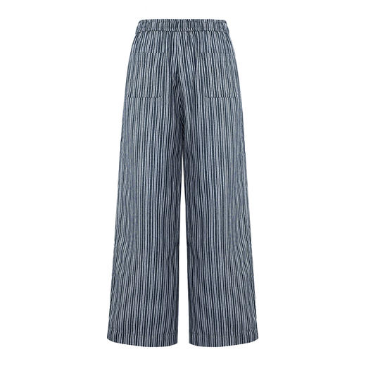 【2件9折】【Petit Bari】(多色)慵懒松弛松紧腰竖条纹廓型休闲裤 商品图3