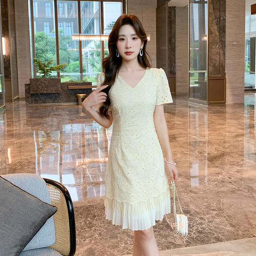 奢姿大码女装2025夏季减龄流苏设计连衣裙胖妹妹气质拼接圆领裙子9952858435【1】 商品图4