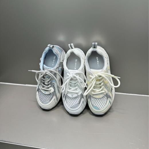 真皮网面透气老爹鞋！女2025夏季新款轻便厚底时尚百搭休闲运动鞋 商品图3