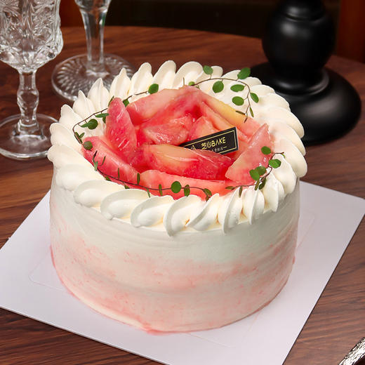 【蜜桃云雾】甜蜜的口感，粉粉的浪漫-水果夹心生日蛋糕 商品图0