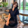 奢姿大码女装2025夏季蝴蝶结绑带设计时尚裙子胖妹妹POLO领连衣裙9952894150 商品缩略图2