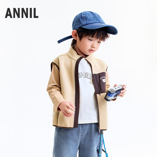 【实体店同款】男女童针织马夹秋季新款安奈儿童装XM532139 商品图1
