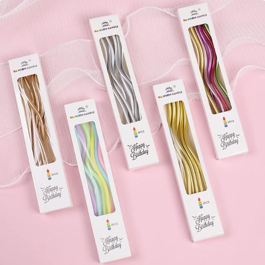 6支装  曲线蜡烛 生日蜡烛 创意曲线蜡烛 弯曲扭扭蜡烛 商品图0