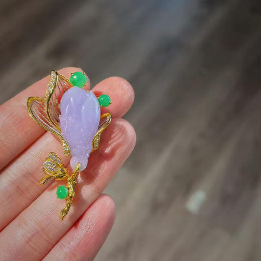 龢盒原创 紫翡玉兰胸针 商品图3