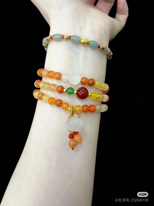 天然金丝玉多圈手串 贼显白的蜜糖配色 商品图0