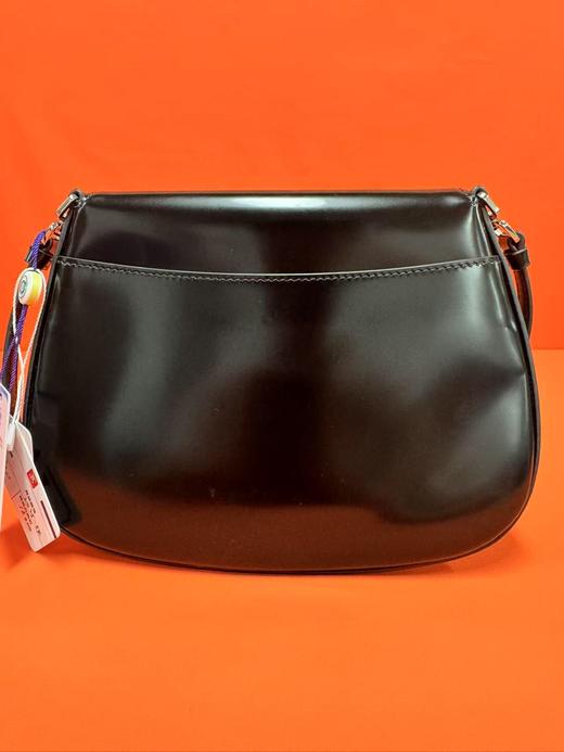 PRADA普拉达 Cleo Bag 复古无盖开口皮革 腋下包HOBO包单肩包手提包 中号  女款 黑色 商品图2