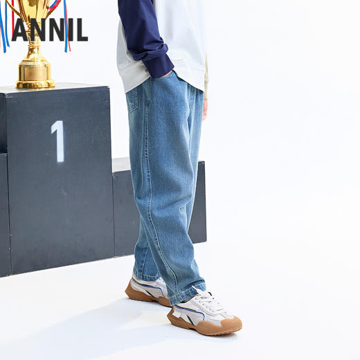 【实体店同款】男童全腰牛仔单裤秋季新款安奈儿童装AB536107 商品图2