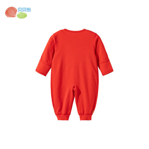 贝贝怡新生婴儿衣服满月服纯棉宝宝连体衣哈衣春秋保暖大红新年装ZB3EL009 商品图6