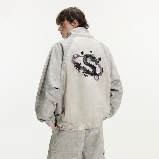 YKYB黄子韬同款套装2025龙图腾万针刺绣宽松休闲高街工装潮流战袍情侣套装礼盒装Y53NTZ888 商品图3