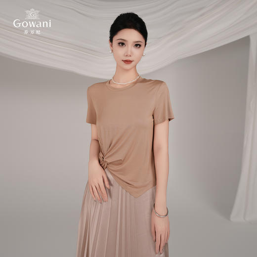 【四色可选】不规则设计感慵懒风亲肤圆领T恤EZ2C131 商品图4