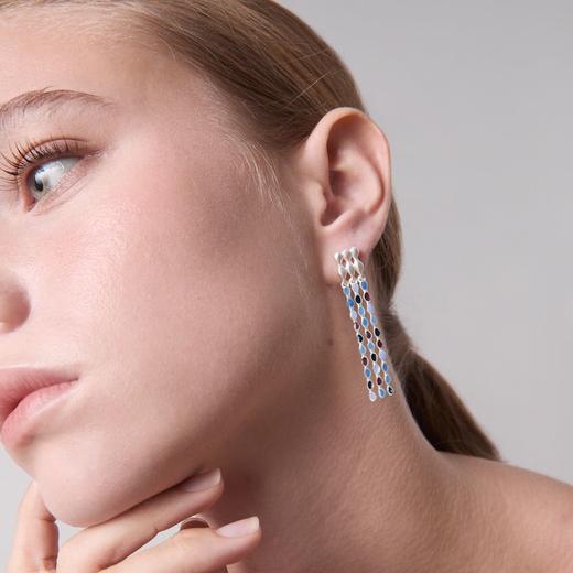 订购6周到｜Joidart-AUBE-银色 彩色珐琅 长流苏 吊坠 耳环［西班牙设计师］ 商品图2