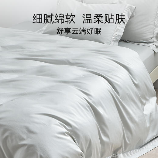 2025年夏季新品雅芳婷80S高针长绒棉蕾丝床上四件套纯棉床笠套件 商品图3