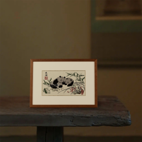 蜀锦小座屏-友谊