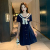 奢姿大码女装2025夏季学院风海军领连衣裙胖妹妹蝴蝶结时尚裙子9952835117 商品缩略图2