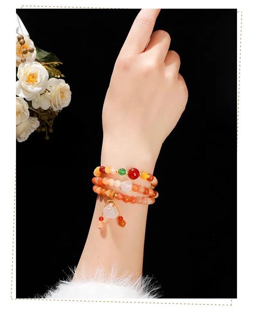 天然金丝玉多圈手串 贼显白的蜜糖配色 商品图4