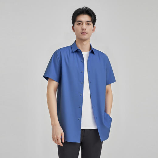 圣得西男士polo衫2025年夏季新款通勤休闲居家百搭纯色T恤短衬衫 商品图2