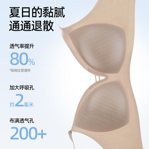 熳洁儿 舒适无痕螺纹内衣光面百搭水滴杯微聚拢文胸蕾丝深V性感25261525 商品图3