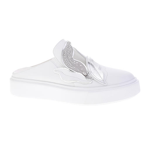 sheme叶片拼接水晶点缀镂空网纱女士真皮穆勒鞋可定制 商品图4