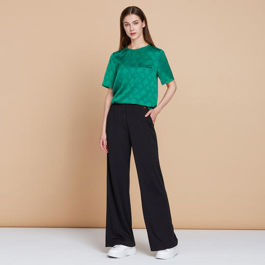 EITIE爱特爱夏季新款舒适垂坠显瘦松紧高腰休闲裤7805514 商品图1