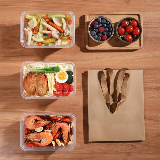 【批发】美丽雅一次性方形餐盒带盖一次性碗外卖打包盒快餐盒食品保鲜饭盒 商品图5