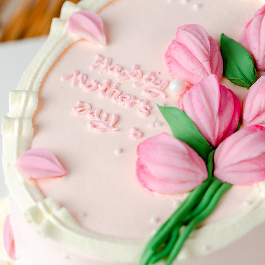 烤爱·生日蛋糕系列·郁金香裱花蛋糕·情人节蛋糕 奶油芋泥肉松·粉色聚会生日节日【仅限深圳同城配送】 商品图3