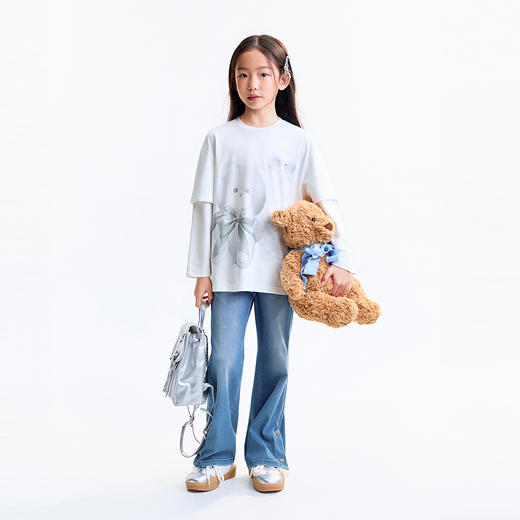 【实体店同款】女童全腰针织裤秋季新款安奈儿童装AG536155 商品图3