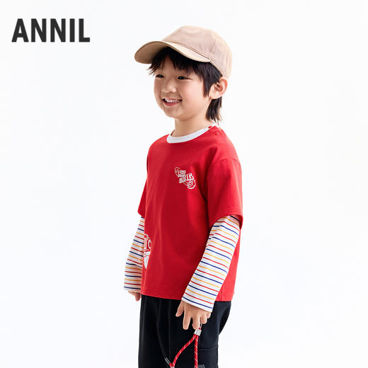 【实体店同款】男童圆领长袖针织衫秋季新款安奈儿童装XB531157 商品图2