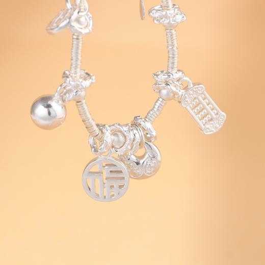 【纳福算盘】S925银纳福吉言碎银算盘盘缠手链【SCH-CK40238-4】 商品图2