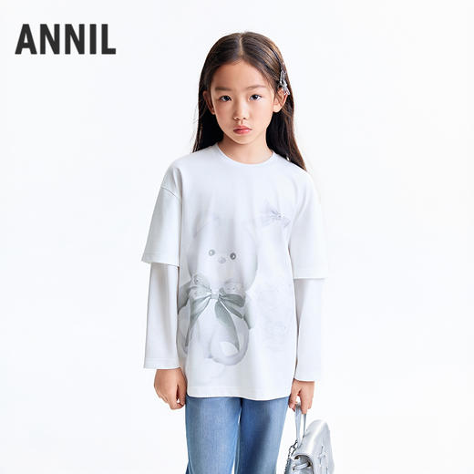 【实体店同款】女童长袖针织衫秋季新款安奈儿童装AG531431 商品图1