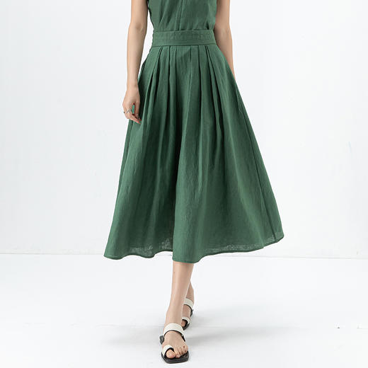「高货xg」全新升级【铂金会员220/天猫299/差价79】(52134)洛诗琳垂感复古通勤半身裙2025夏季薄款松紧腰遮胯A字裙 商品图1
