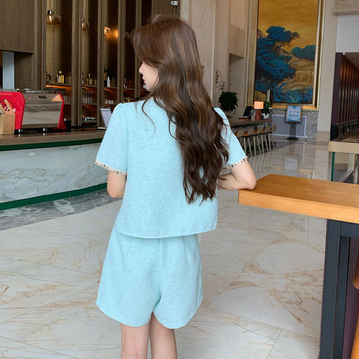 奢姿大码女装2025新款夏季法式气质两件套胖妹妹时尚小香风套装9952953439 商品图3