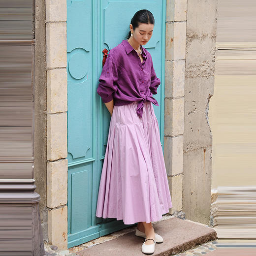 绽放旅行女装375朵/【多巴胺系列】高密砂洗棉结构感大摆伞裙舒适 商品图2