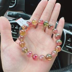 钻石豪门11000积分8mm天然西瓜碧玺圆珠手串