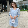 奢姿大码女装2025夏季气质POLO领三件套胖妹妹绣花设计时尚套装9952969837 商品缩略图4